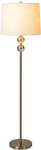 MARK & DAY Chera Modern Metallic Silver Floor Lamp (62" H x 17" W x 17" D)