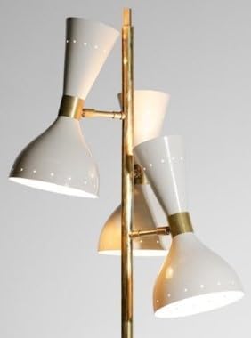 Generic Italian Marble Base Mid Century Brass Floor Lamp