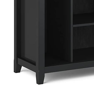 SIMPLIHOME Amherst Solid Wood 44 Inch Black Multi Cube Bookcase - Living Room, Study, Office