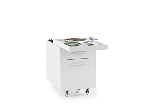 BDI Furniture Centro Mobile File Pedestal 6407 Satin White, Grey