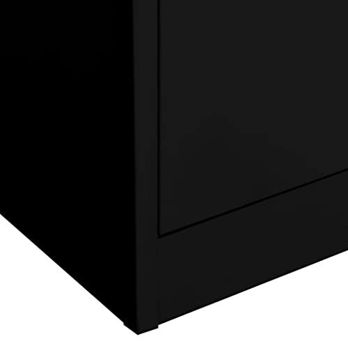 ZQQLVOO Tall Black Steel Utility Office Cabinet 35.4"x15.7"x70.9