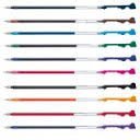 Pilot Hi-tec-c Coleto Lumio 4 Color Gel Ink Multi Pen Body Component - Silver & Multi Pen Ink Cartridge - 0.3 Mm - 10 Color Starter Set