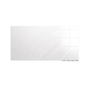 Aria 4'H x 8'W Magnetic Low Profile 1/4" Glass Whiteboard - Horizontal White - 4 Rare Earth Magnets, 4 Markers and Eraser