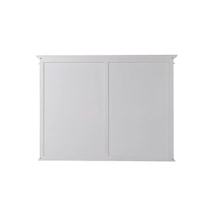 NovaSolo Furniture Halifax Mahogany Wood Bookcase 5 Doors 3 Drawers Classic White