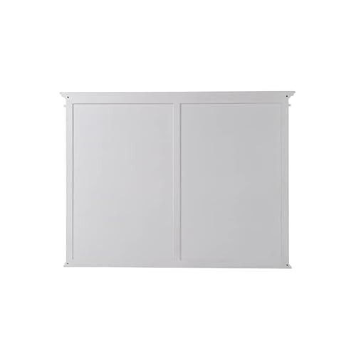 NovaSolo Furniture Halifax Mahogany Wood Bookcase 5 Doors 3 Drawers Classic White
