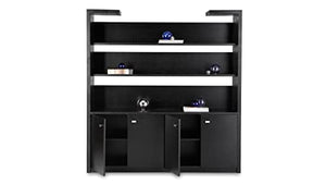 ZURI Madison Bookcase in Black Oak Finish with Storage