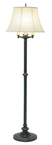 House of Troy Newport Collection 66-Inch Six-Way Floor Lamp, Oil Rubbed Bronze - White Softback Shade