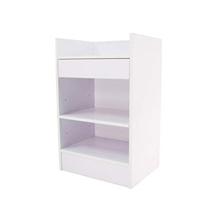 FixtureDisplays® 19.7" White Cash Wrap w/Pull-Out Drawer & Storage Shelf 119724