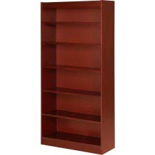 Lorell 6-Shelf Panel Bookcase, 36 by 12 by 72-Inch, Cherry