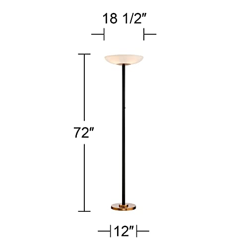 Possini Euro Design Meridian Light Blaster™ Torchiere Floor Lamp LED 72" - Black Antique Brass