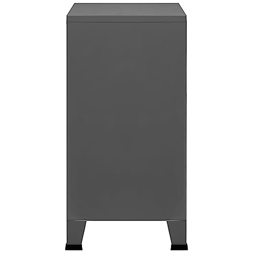 vidaXL Industrial Style Anthracite Steel File Cabinet Sideboard Storage Chest