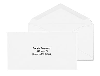 #6-3/4 White Wove V-Flap Envelopes, 3-3/5" W x 6-1/2" L, 24lb. - 5,000 Pack