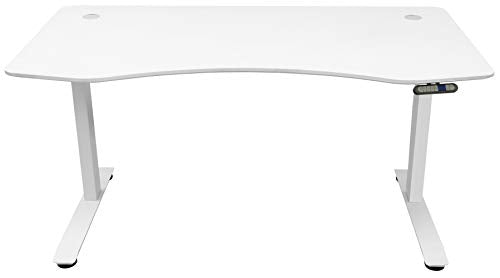 MotionWise SDD60W Manager Series Dual Motorized Rising Sit/Stand Desk for Home Or Office, Snow White