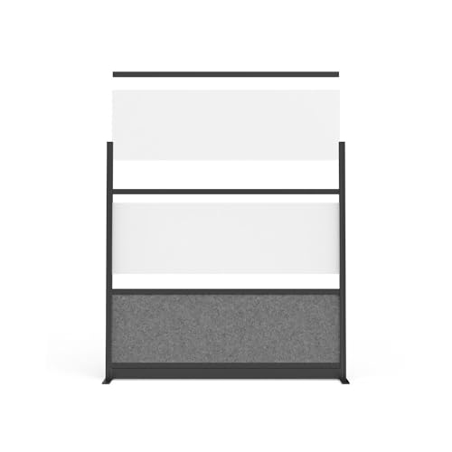 Luxor Modular Wall Room Divider System - Black Frame - 70" x 70" Add-On Wall
