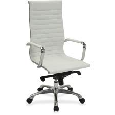 Lorell 59502 Modern Chair, 47" x 25" x 24.8", White, Chrome, Polished Aluminum