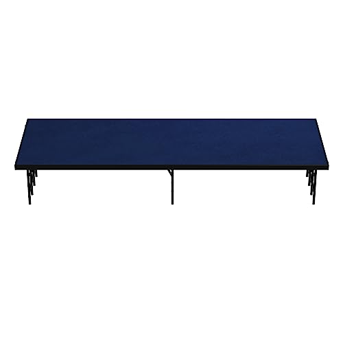 Krollen Industrial Portable Modular 3' x 8' Stage with Blue Carpet S3616C, 16" Height