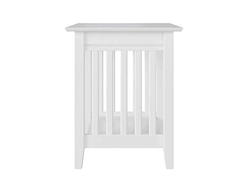 Atlantic Furniture Mission Printer Stand with Charging Station, White
