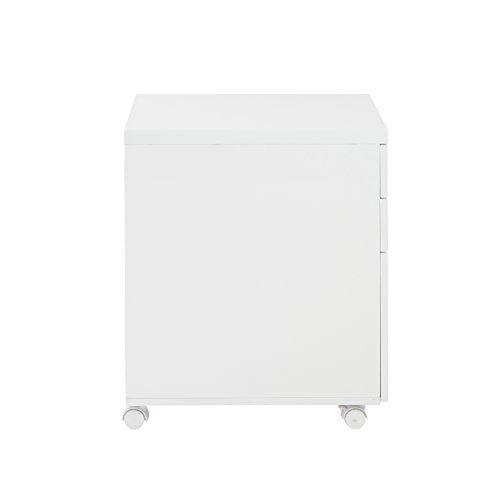 Eurø Style Gilbert High Gloss Lacquered Mobile Filing Cabinet, White