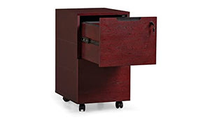 Zuri Furniture Hayes Modern 2 Drawer Mobile Filing Pedestal - Mahogany