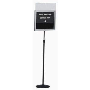 Aarco Products CMD1418 Single Pedestal Free Standing Changeable Letter Board with Acrylic Lift-Off Cover