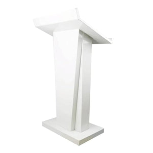 CAMBOS Lectern Podium Stand with Storage Cabinet - Modern, Wide Reading Countertop, Metal Portable Podiums