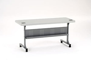 National Public Seating NPS BPFT Series 24x60 Plastic Flip-N-Store Training Table - Charcoal Slate