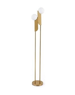EESHHA Modern Gold Metal Floor Lamp with Frosted Glass Lampshade