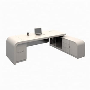 TAPHET Office Desk Lacquer Boss Table White - Manager's Shift Desk