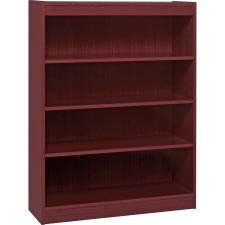Lorell 4-Shelf Panel Bookcase, 36 by 12 by 48-Inch, Mahogany