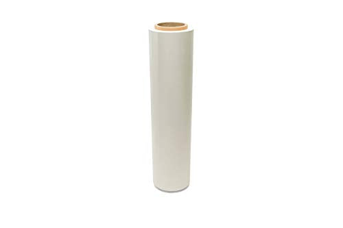 PSBM White Stretch Wrap, 8 Pack, 18 Inch x 1500 Feet, 80 Gauge, Plastic Cling Dark Color Hand Stretch Film Rolls for Packaging Moving Packing Pallets