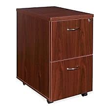 Lorell 69397 Mobile Pedestal, File/File, Mahogany 16"x22"x28-1/4