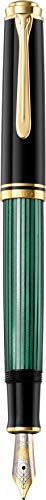 Pelikan Souverän M600 Fountain Pen, Fine Nib, Black/Green, 1 Each (980011)
