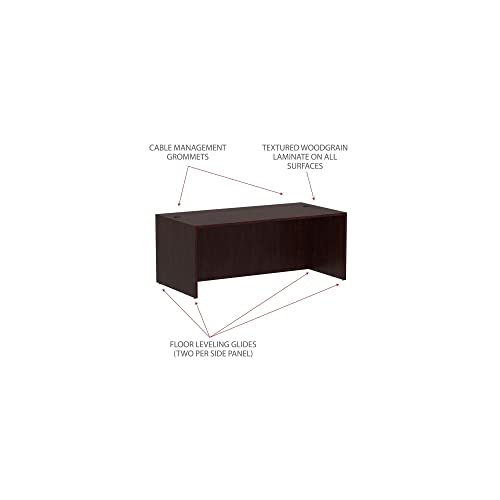 Alera Valencia Series Straight Front Desk Shell - Mahogany