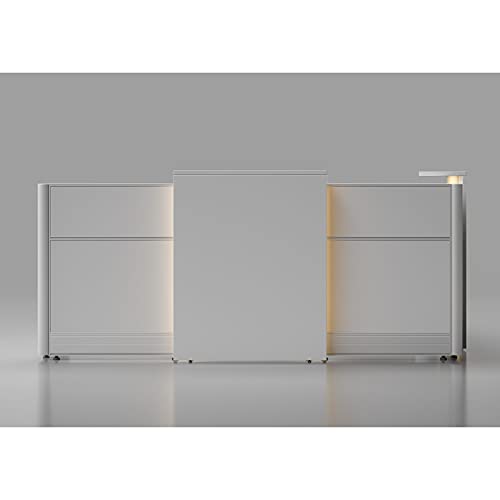 KANSOLE L-Shape Reception Desk with Light Panels