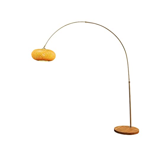 EESHHA Arc Floor Lamp with Wood Shade
