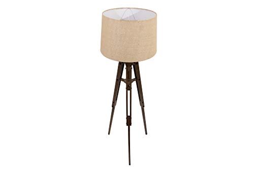 Creative Co-op Tripod Style Wood Floor Lamp with Drum Shade