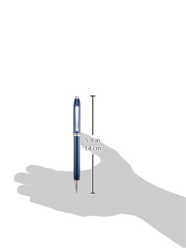 Cross Townsend, Quartz Blue Lacquer, Ballpoint Pen with Rhodium Plated Appointments (692-1)
