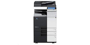 Konica Minolta Bizhub 224e Black/White Copier Printer Scanner-Dual Scan Doc Feeder-2 Trays Cabinet-22ppm Black/White