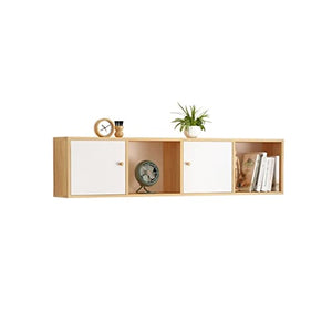 HARAY Wall-Mounted Bookshelf with Door, Wall Cabinet, and Storage - B, L Size