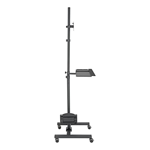 Tripp Lite Mobile Workstation with Monitor Mount for Displays 17” to 32”, Mobile Computer Stand with Monitor Mount/Keyboard Tray/Hand Rest, Black, 5 Year Warranty (DMCS1732S)
