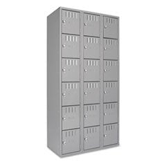 Tennsco BS6121812CMG 36 by 18 by 72 Triple Stack Box Locker, Medium Gray