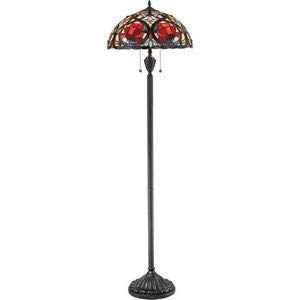 Quoizel TF879F Larissa Flower Tiffany Floor Lamp, 2-Light, 200 Watts, Vintage Bronze (62" H x 18" W)