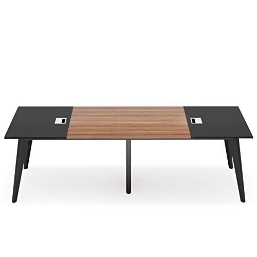 Tribesigns 8FT Conference Table, Large Modern Meeting Table with Grommet Holes