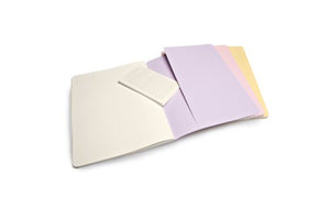 Moleskine Cahier Journal, Soft Cover, XL (7.5" x 9.5") Plain/Blank, Persian Lilac/Frangipane Yellow/Peach Blossom Pink (Set of 3)