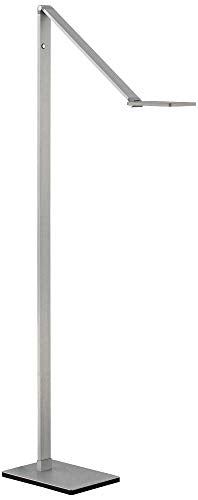 Possini Euro Design Bentley Modern Minimalist LED Task Floor Lamp 61" Tall Silver Aluminum - Adjustable Touch On/Off - Bright Lighting for Living Room, Bedroom