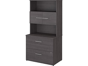 bbf Bush Furniture 2-Drawer Lateral File Cabinet, Locking, Letter/Legal, Storm Gray