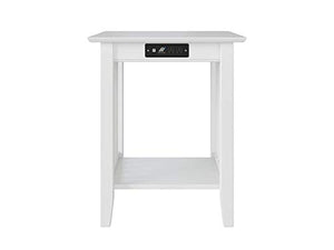 Atlantic Furniture Mission Printer Stand with Charging Station, White