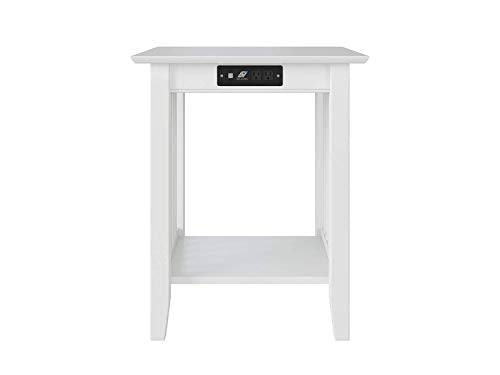 Atlantic Furniture Mission Printer Stand with Charging Station, White