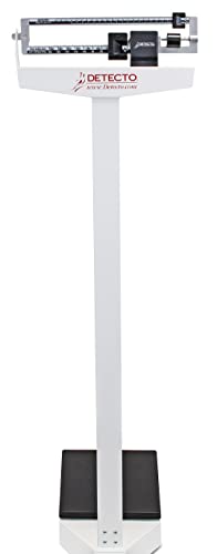 Detecto 337 Physicians Scale Without Height Rod - Rigid Construction with Precise Results, Eye-Level Display - 450Lbs / 200 Kg Capacity - Includes Dual Reading Die-Cast Beam, Aluminum On Black Insert