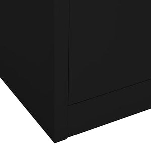 THOYTOUI Office Cabinet, Bookcase Storage Cabinet - Black Steel 35.4"x15.7"x70.9